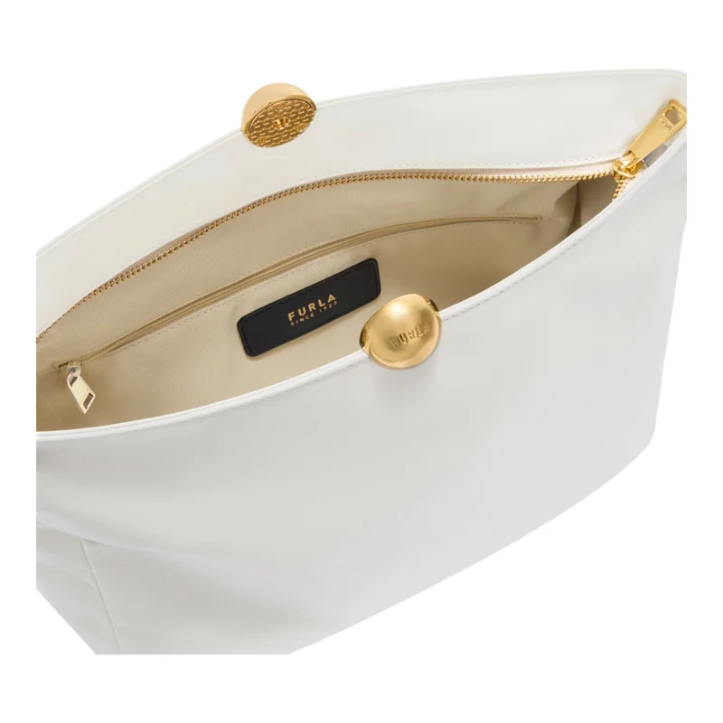 Furla White Sfera Soft Clutch M for Women | Best Price UAE